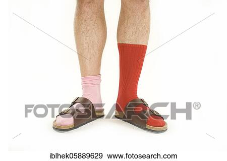 Man wears different socks in sandals, Berlin, Germany, Europe View Large Photo Image Stock Photo - Man wears different socks in sandals, Berlin, Germany, Europe. Fotosearch