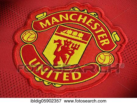 Manchester United badge on a football shirt, close up View Large Photo Image Stock Photo - Manchester United badge on a football shirt, close up. Fotosearch