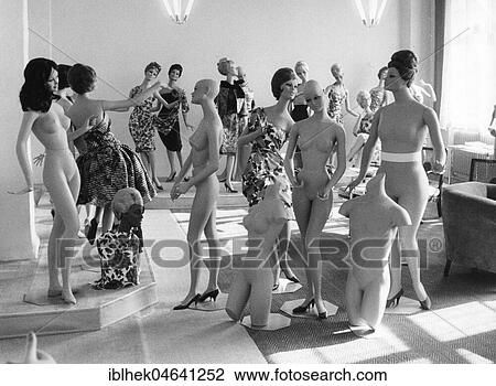 Stock Image - Mannequins in the studio, 1960s, Berlin, Germany, Europe. Fotosearch
