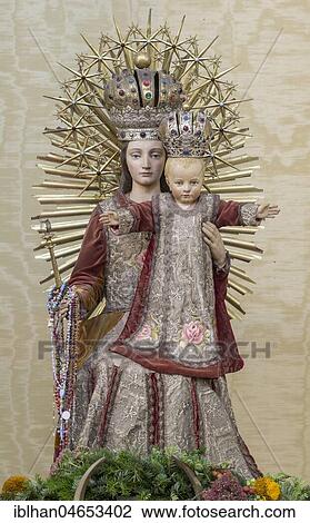 Stock Image - Maria with child, pilgrimage church Hafnerberg, Nöstach, Lower Austria, Austria, Europe. Fotosearch