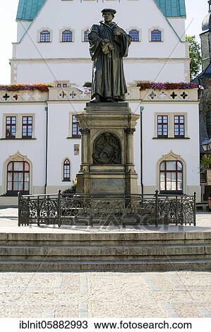 Market place with Luther monument and town hall, Luther city Eisleben, Saxony-Anhalt, Germany, Europe View Large Photo Image Stock Image - Market place with Luther monument and town hall, Luther city Eisleben, Saxony-Anhalt, Germany, Europe. Fotosearch