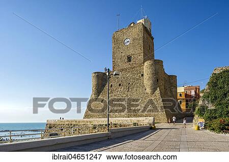 Stock Photo - Medieval Staufer fort, Castello Svevo, old town, Lungomare Colombo, Molise region, Italy, Europe. Fotosearch