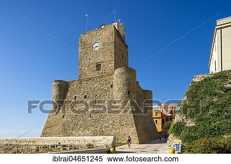 Medieval Staufer fort, Castello Svevo, old town, Lungomare Colombo, Molise region, Italy, Europe View Large Photo Image Stock Photography - Medieval Staufer fort, Castello Svevo, old town, Lungomare Colombo, Molise region, Italy, Europe. Fotosearch