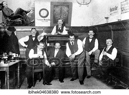 Stock Image - Men at bowling, ca. 1904, exact place unknown, Berlin, Germany, Europe. Fotosearch