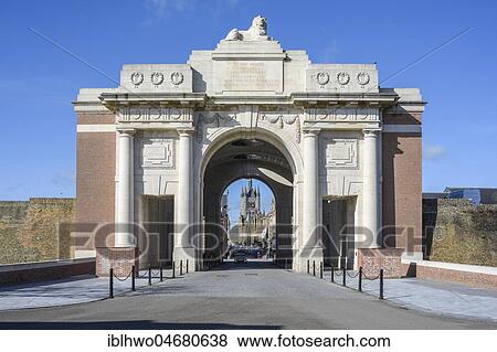 Stock Photo - Menin Gate, Triumphal Arch, British war memorial from the First World War, Ypres, West Flanders, Belgium, Europe. Fotosearch