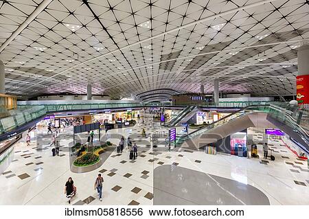 Stock Photograph - Midfield Concourse Terminal of Hong Kong Chek Lap Kok Airport (HKG), Hong Kong, China, Asia. Fotosearch