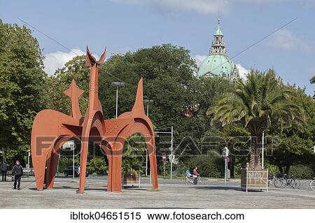 Modern Art, Sculpture Der Hellebardier, in the back dome of the new town hall, Hannover, Lower Saxony, Germany, Europe View Large Photo Image Stock Photography - Modern Art, Sculpture Der Hellebardier, in the back dome of the new town hall, Hannover, Lower Saxony, Germany, Europe. Fotosearch