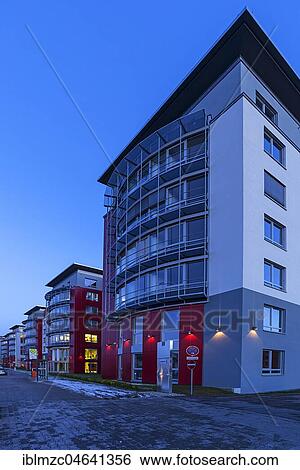 Modern office building at dawn, Nuremberg, Middle Franconia, Bavaria, Germany, Europe View Large Photo Image Stock Photograph - Modern office building at dawn, Nuremberg, Middle Franconia, Bavaria, Germany, Europe. Fotosearch