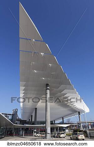 Modern roofing, forecourt expo, Nuremberg, Middle Franconia, Bavaria, Germany, Europe View Large Photo Image Stock Photo - Modern roofing, forecourt expo, Nuremberg, Middle Franconia, Bavaria, Germany, Europe. Fotosearch