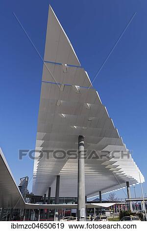 Modern roofing, forecourt expo, Nuremberg, Middle Franconia, Bavaria, Germany, Europe View Large Photo Image Stock Photo - Modern roofing, forecourt expo, Nuremberg, Middle Franconia, Bavaria, Germany, Europe. Fotosearch