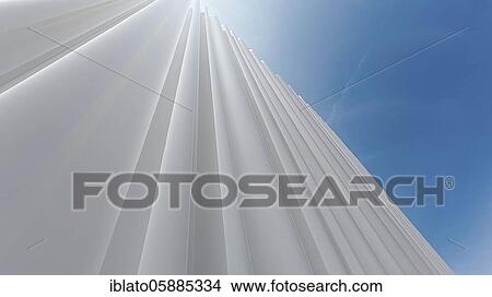 Picture - Modern white façade of corrugated acrylic glass, backlighting, Architects Kazuyo Sejima and Ryue Nishizawa, Vitra Campus, Vitra Design Museum, Weil am Rhein, Baden-Württemberg, Germany, Europe. Fotosearch