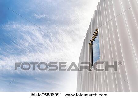 Modern white façade of corrugated acrylic glass with window, SANAA production hall, Architects Kazuyo Sejima and Ryue Nishizawa, Vitra Campus, Vitra Design Museum, Weil am Rhein, Baden-Württemberg, Germany, Europe View Large Photo Image Stock Image - Modern white façade of corrugated acrylic glass with window, SANAA production hall, Architects Kazuyo Sejima and Ryue Nishizawa, Vitra Campus, Vitra Design Museum, Weil am Rhein, Baden-Württemberg, Germany, Europe. Fotosearch