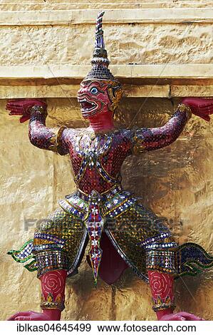 Monkey figure as caryatide, mythical warriors from Ramacia, Wat Phra Kaeo, Ko Ratanakosin, Bangkok, Thailand, Asia View Large Photo Image Stock Photo - Monkey figure as caryatide, mythical warriors from Ramacia, Wat Phra Kaeo, Ko Ratanakosin, Bangkok, Thailand, Asia. Fotosearch