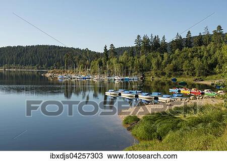 Morgenstimmung mit Ruderbooten am Schluchsee, Schluchsee, Schwarzwald, Baden-Wurttemberg, Deutschland, Europa View Large Photo Image Stock Image - Morgenstimmung mit Ruderbooten am Schluchsee, Schluchsee, Schwarzwald, Baden-Wurttemberg, Deutschland, Europa. Fotosearch