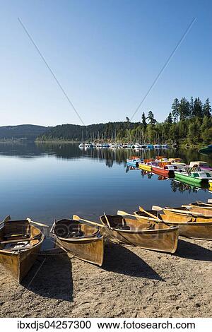 Morgenstimmung mit Ruderbooten, Schluchsee, Schwarzwald, Baden-Wurttemberg, Deutschland, Europa View Large Photo Image Stock Image - Morgenstimmung mit Ruderbooten, Schluchsee, Schwarzwald, Baden-Wurttemberg, Deutschland, Europa. Fotosearch