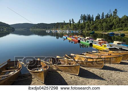 Morgenstimmung mit Ruderbooten, Schluchsee, Schwarzwald, Baden-Wurttemberg, Deutschland, Europa View Large Photo Image Stock Photo - Morgenstimmung mit Ruderbooten, Schluchsee, Schwarzwald, Baden-Wurttemberg, Deutschland, Europa. Fotosearch