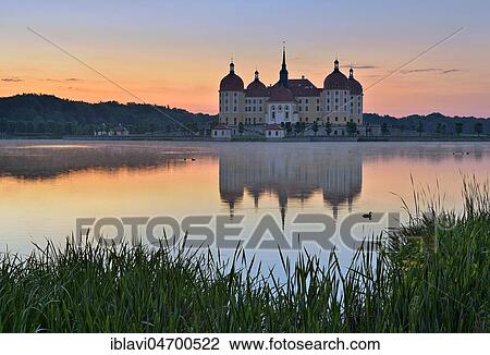 Moritzburg Castle, Augustus the Strong's hunting lodge, water reflection in the lake, dawn, Saxony, Germany, Europe View Large Photo Image Stock Image - Moritzburg Castle, Augustus the Strong's hunting lodge, water reflection in the lake, dawn, Saxony, Germany, Europe. Fotosearch