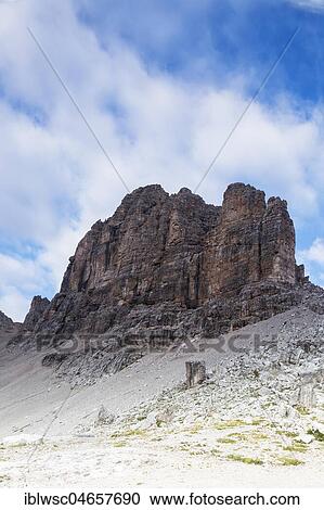 Stock Image - Mount Sas da Lech, northern Sella Group, Dolomites, South Tyrol, Italy, Europe. Fotosearch