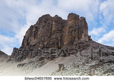 Stock Photography - Mount Sas da Lech, northern Sella Group, Dolomites, South Tyrol, Italy, Europe. Fotosearch