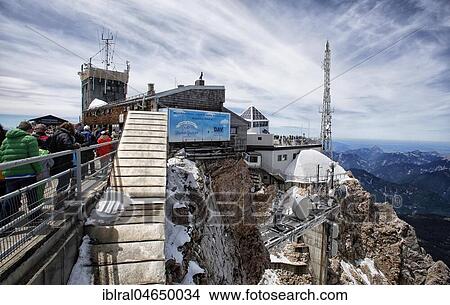 Mountain station of the Zugspitze with transmitter mast and weather station, Bavaria, Upper Bavaria, Germany, Europe View Large Photo Image Picture - Mountain station of the Zugspitze with transmitter mast and weather station, Bavaria, Upper Bavaria, Germany, Europe. Fotosearch