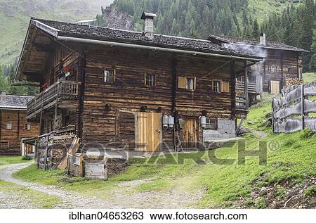 Stock Image - Mountain village Oberstalleralm, Innervillgraten, Tyrol, Austria, Europe. Fotosearch