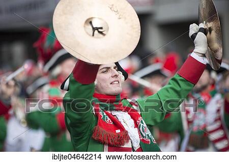 Musician of a brass band with cymbals in uniform, Carnival Monday procession, Cologne, North Rhine-Westphalia, Germany, Europe View Large Photo Image Picture - Musician of a brass band with cymbals in uniform, Carnival Monday procession, Cologne, North Rhine-Westphalia, Germany, Europe. Fotosearch