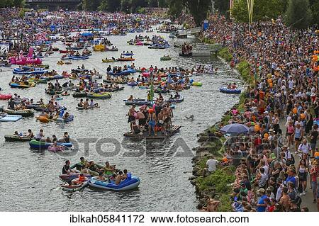 Nabada, event on Schwörmontag, boats, water vehicles, people on the Danube, Ulm, Baden-Württemberg, Germany, Europe View Large Photo Image Stock Image - Nabada, event on Schwörmontag, boats, water vehicles, people on the Danube, Ulm, Baden-Württemberg, Germany, Europe. Fotosearch
