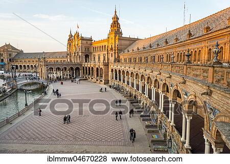 Stock Photo - National Geographic Institute, Plaza de España, Seville, Spain, Europe. Fotosearch
