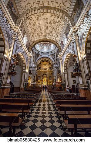 Nave with chancel, ceiling decorated with gold and ornaments, Parroquia de Santos Justo y Pastor, Granada, Andalusia, Spain, Europe View Large Photo Image Stock Photography - Nave with chancel, ceiling decorated with gold and ornaments, Parroquia de Santos Justo y Pastor, Granada, Andalusia, Spain, Europe. Fotosearch