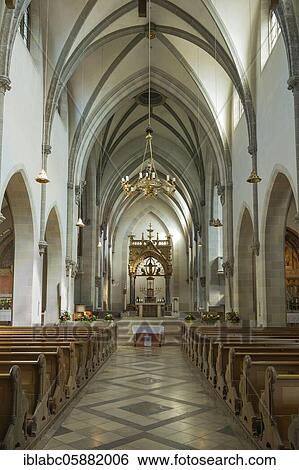 Nave with main altar, monastery church of the Sacred Heart of Jesus, Archabbey of St. Ottilien, Upper Bavaria, Bavaria, Germany, Europe View Large Photo Image Stock Photograph - Nave with main altar, monastery church of the Sacred Heart of Jesus, Archabbey of St. Ottilien, Upper Bavaria, Bavaria, Germany, Europe. Fotosearch