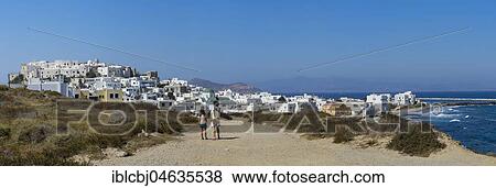 Stock Photo - Naxos town, Tourists, Greece, Europe. Fotosearch