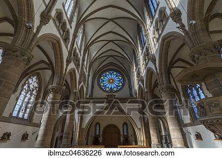 Neo-Gothic interior with coloured rosette, St. Pauls Church, Munich, Upper Bavaria, Bavaria, Germany, Europe View Large Photo Image Stock Photograph - Neo-Gothic interior with coloured rosette, St. Pauls Church, Munich, Upper Bavaria, Bavaria, Germany, Europe. Fotosearch