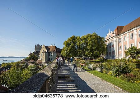 New castle and castle terrace, Meersburg, Lake Constance, Baden-Württemberg, Germany, Europe View Large Photo Image Stock Photo - New castle and castle terrace, Meersburg, Lake Constance, Baden-Württemberg, Germany, Europe. Fotosearch