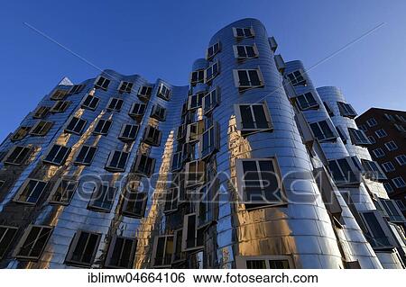 Stock Photograph - New Zollhof, Media Harbour, Düsseldorf, North Rhine-Westphalia, Germany, Europe. Fotosearch