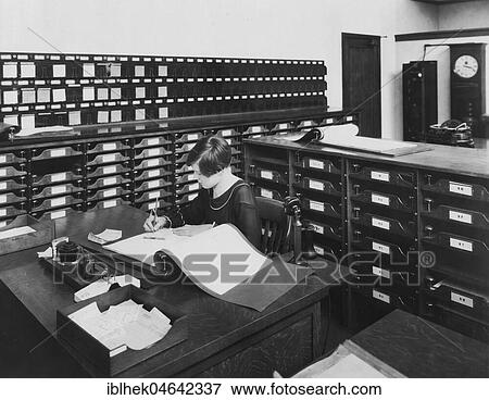 Office, secretary, woman doing office work, 1920s, USA, North America View Large Photo Image Stock Photo - Office, secretary, woman doing office work, 1920s, USA, North America. Fotosearch