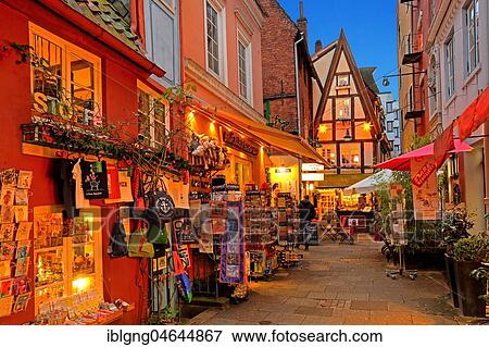 Old Town Lane in the Schnoorviertel during Christmas time, evening mood, Bremen, Germany, Europe View Large Photo Image Stock Photo - Old Town Lane in the Schnoorviertel during Christmas time, evening mood, Bremen, Germany, Europe. Fotosearch