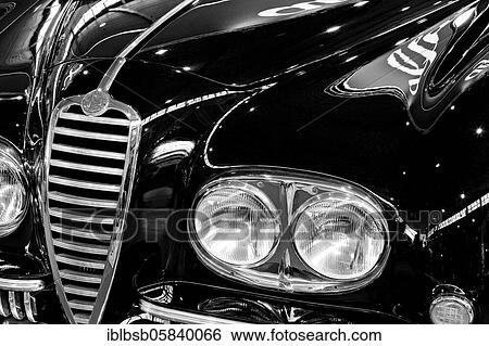 Oldtimer detail, Alfa Romeo 6C 2500 Pininfarina Coupe, in black and white View Large Photo Image Stock Photograph - Oldtimer detail, Alfa Romeo 6C 2500 Pininfarina Coupe, in black and white. Fotosearch