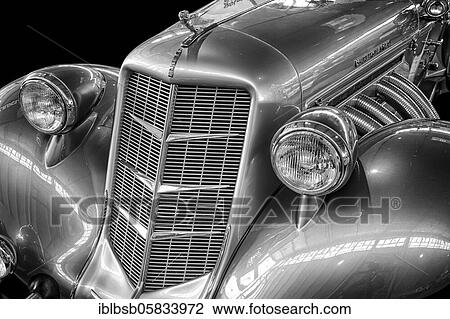 Oldtimer Detail, Auburn Speedster, in black and white View Large Photo Image Stock Image - Oldtimer Detail, Auburn Speedster, in black and white. Fotosearch