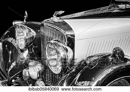 Oldtimer Detail, Bentley, in black and white View Large Photo Image Stock Photo - Oldtimer Detail, Bentley, in black and white. Fotosearch