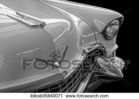 Oldtimer Detail, Cadillac Eldorado, in black and white View Large Photo Image Stock Image - Oldtimer Detail, Cadillac Eldorado, in black and white. Fotosearch