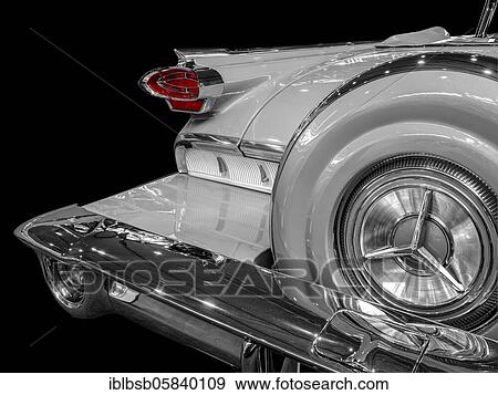 Oldtimer detail, in black and white, with red brake light View Large Photo Image Stock Photo - Oldtimer detail, in black and white, with red brake light. Fotosearch