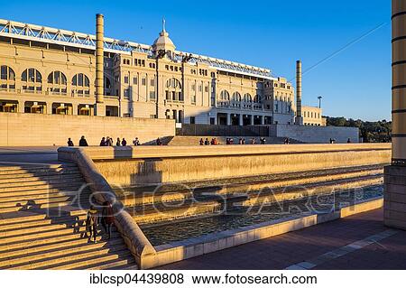 Olympia Parc stadium, Montjuic, Barcelona, Catalonia, Spain, Europe View Large Photo Image Stock Photo - Olympia Parc stadium, Montjuic, Barcelona, Catalonia, Spain, Europe. Fotosearch