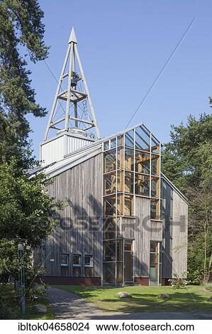 Picture - One World Church, Expo 2000, Schneverdingen, Lüneburger Heide, Lower Saxony, Germany, Europe. Fotosearch