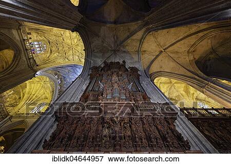 Organ, Cathedral of Seville, Seville, Andalusia, Spain, Europe View Large Photo Image Stock Photo - Organ, Cathedral of Seville, Seville, Andalusia, Spain, Europe. Fotosearch