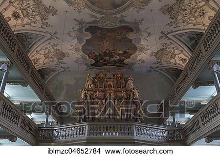Organ loft with baroque organ from 1740, Neustädter Kirche, baroque church, Erlangen, Middle Franconia, Bavaria, Germany, Europe View Large Photo Image Picture - Organ loft with baroque organ from 1740, Neustädter Kirche, baroque church, Erlangen, Middle Franconia, Bavaria, Germany, Europe. Fotosearch