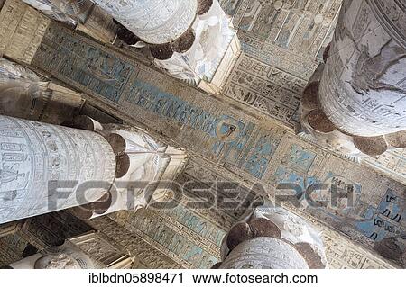 Outer hypostyle hall ceiling, temple of Hathor, Dendara, Egypt, Africa View Large Photo Image Stock Image - Outer hypostyle hall ceiling, temple of Hathor, Dendara, Egypt, Africa. Fotosearch