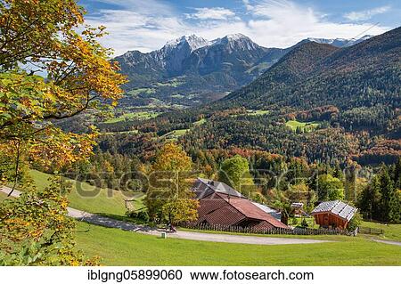 Overview of Schönau with Hoher Göll, Schönau am Königssee, Berchtesgadener Alps, Berchtesgadener Land, Upper Bavaria, Bavaria, Germany, Europe View Large Photo Image Stock Image - Overview of Schönau with Hoher Göll, Schönau am Königssee, Berchtesgadener Alps, Berchtesgadener Land, Upper Bavaria, Bavaria, Germany, Europe. Fotosearch