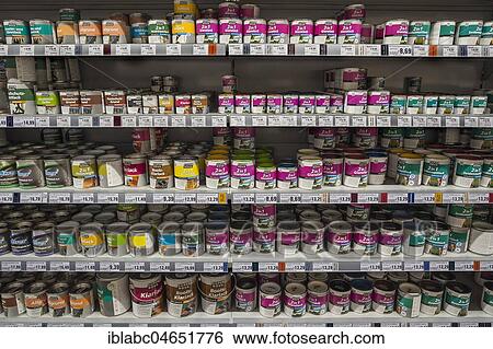 Painter supplies, Shelf with paints and varnishes, Spray cans, hardware store, interior, Bavaria, Germany, Europe View Large Photo Image Stock Photograph - Painter supplies, Shelf with paints and varnishes, Spray cans, hardware store, interior, Bavaria, Germany, Europe. Fotosearch