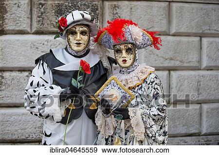 Pair in carnival costumes, Carnival in Venice, Italy, Europe View Large Photo Image Stock Photo - Pair in carnival costumes, Carnival in Venice, Italy, Europe. Fotosearch