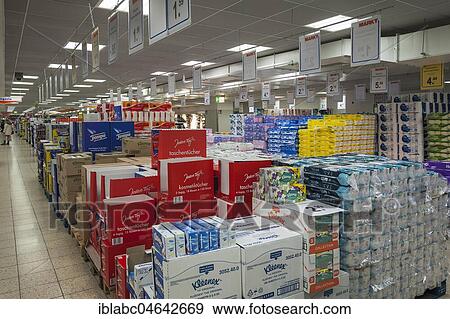 Pallets with sanitary ware in a supermarket, Germany, Europe View Large Photo Image Stock Photo - Pallets with sanitary ware in a supermarket, Germany, Europe. Fotosearch